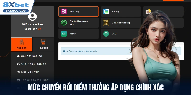 Mức chuyển đổi điểm thưởng áp dụng chính xác